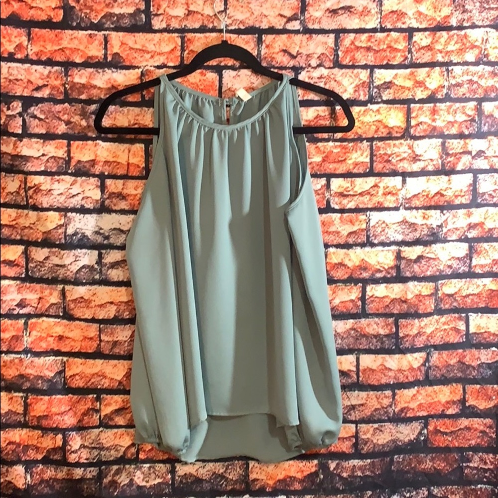 Tyche Green cold shoulder top